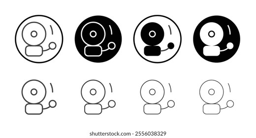 Electric bell icon Thin outline art symbol