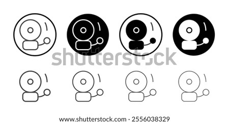 Electric bell icon Thin outline art symbol