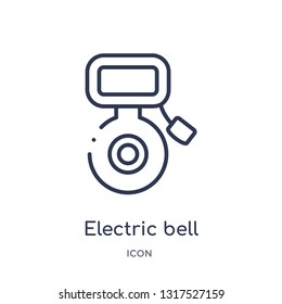 electric bell icon from tools and utensils outline collection. Thin line electric bell icon isolated on white background.