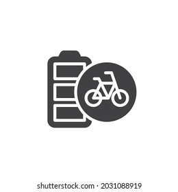 Electric bicycle battery vector icon. filled flat sign for mobile concept and web design. Bike battery charging glyph icon. Symbol, logo illustration. Vector graphics