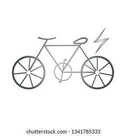 Electric bicycle bike e-bike black icon on white background. Electric bicycle icon, great design for any purposes. Vector bicycle icon, vector bicycle illustration - sport symbol. Race logo.