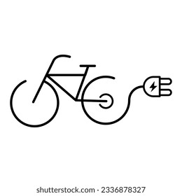 electric bicycle bike e-bike icon flat illustration on white background..eps