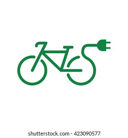 electric bicycle bike e-bike icon on white background