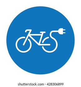 electric bicycle bike e-bike icon on white background