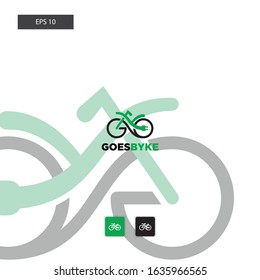 electric bicycle business logo. has 2 elements, with green and black which have their own meaning. with a flat and modern logo style. mobile logo application. web vector