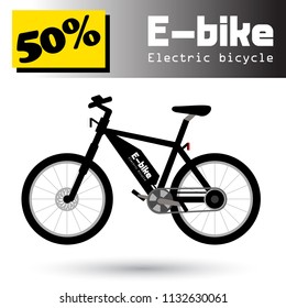 Elektrofahrrad, schwarze Bikerfarbe, 50 % Rabatt 