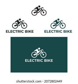 Electric bicycle, e bike vector icon design in Flat style.