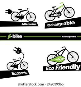 Electric bicycle, e-bike icon