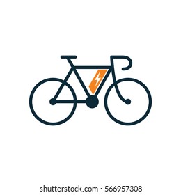 electric bicycle, e-bike icon on white background