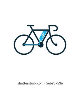 electric bicycle, e-bike icon on white background
