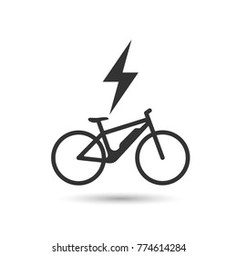 Elektrisches Fahrrad, E-Bike-Symbol. Vektorgrafik 