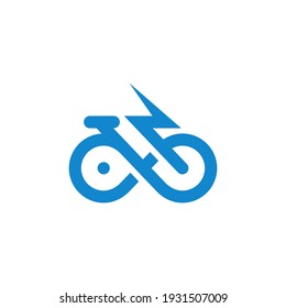 Elektrisches Fahrrad, E-Bike-Stilisiertes Vektorsymbol-Design.