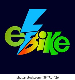 Electric bicycle, e-bike vector art