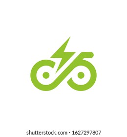 Electric bicycle, e-bike vector icon design in linear style.