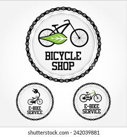 Electric bicycle, e-bike vector icon