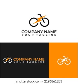 Electric bicycle, e-bike vector logo design.
