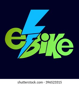 Electric bicycle, e-bike.A great idea for your logo.Well podaydet for poster ,sticker or layout of your brand.Vector art isolated on background.