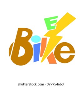 Electric bicycle, e-bike.A great idea for your logo.Well podaydet for poster ,sticker or layout of your brand.Vector art isolated on background.