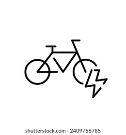 Electric bicycle. Environment friendly transportation. Pixel perfect icon
