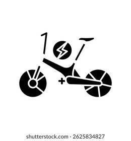 Ícone plano de bicicleta elétrica. Elemento isolado do vetor. Traçado editável.