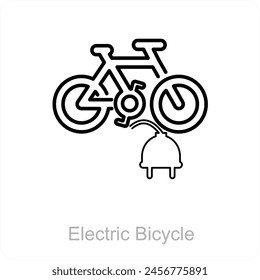 Electric Bicycle and bicycle icon concept
