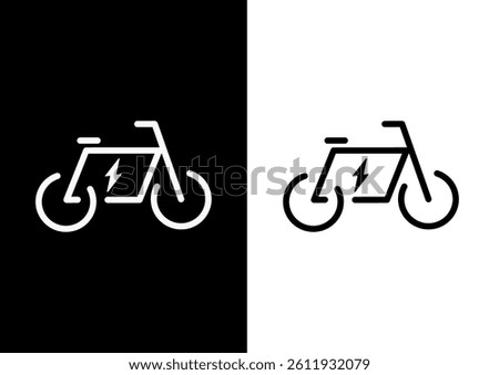 Electric bicycle  icon, E bike charge battery sign, EV charging point, Eco vehicle concept, Vector illustration