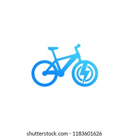 Electric bicycle icon, e-bike isolated on white, vector