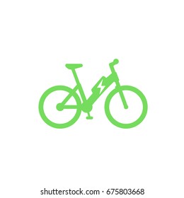 Electric bicycle icon, e-bike isolated on white