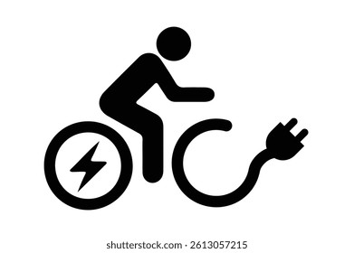 Electric bicycle icon. Eco friendly electro cycle vehicle sign concept. Electro bicycle icon set icon on white background