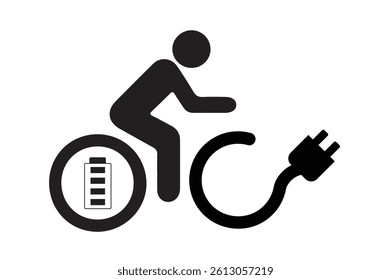 Electric bicycle icon. Eco friendly electro cycle vehicle sign concept. Electro bicycle icon set icon on white background