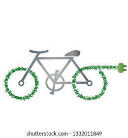 Electric bicycle icon, great design for any purposes. Vector bicycle icon, vector bicycle illustration - sport symbol. Race logo.