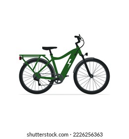 Electric bicycle isolated on white background, environment and mobility concept