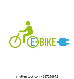 An electric bicycle, also known as an e-bike, is a bicycle with an integrated electric motor which can be used for propulsion. Graphic mark green and blue