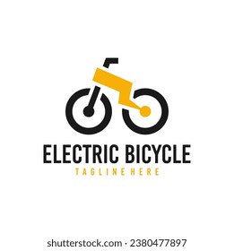 Electric Bicycle logo concept icon vector. Simple design modern electric bike tecnology vector.