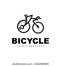 Electric Bicycle Logo, Vehicle Design, Sport Bike Vector, Bike Template Icon Illustration