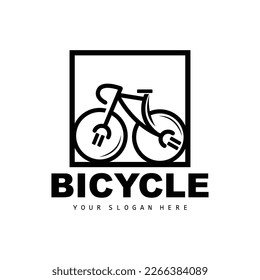 Electric Bicycle Logo, Vehicle Design, Sport Bike Vector, Bike Template Icon Illustration
