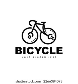 Electric Bicycle Logo, Vehicle Design, Sport Bike Vector, Bike Template Icon Illustration