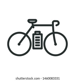 electric bicycle - minimal line web icon. simple vector illustration. concept for infographic, website or app.
