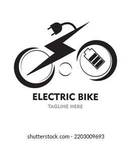motocicleta eléctrica motocicleta simple logo ambiente de vectores ilustración