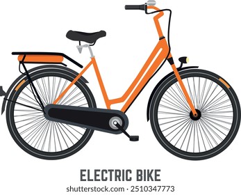 Electric bicycle side view. Urban road bike