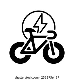 electric bicycle solid icon vector design good for web or mobile app