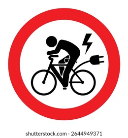 Sinal de uso permitido de bicicleta elétrica. Sinal de Zona de Estacionamento E-Bike