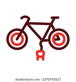 Electric Bicycle Vector Thick Line Two Color Icons For Personal And Commercial Use.
