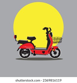 The electric bicycle vector vintage
