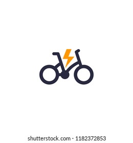 Electric Bike, Bicycle Vector Icon, Logo