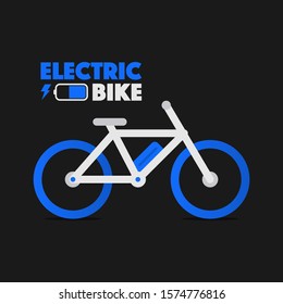 Electric Bike Blue Flash On Dark Background