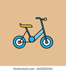Electric Bike Cartoon logo vector in colorful background