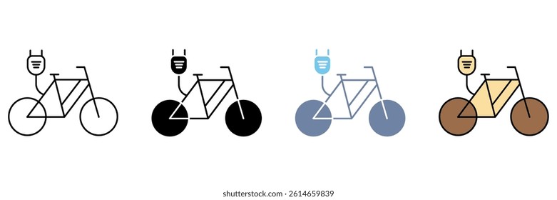 electric bike concept line icon. Simple element illustration.