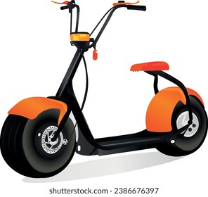 Electric bike with design in orange color