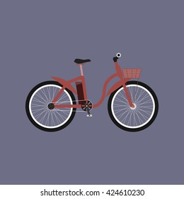 Electric bike - e-bike. Bicycle flat design. Electric bike logo. Vector illustration